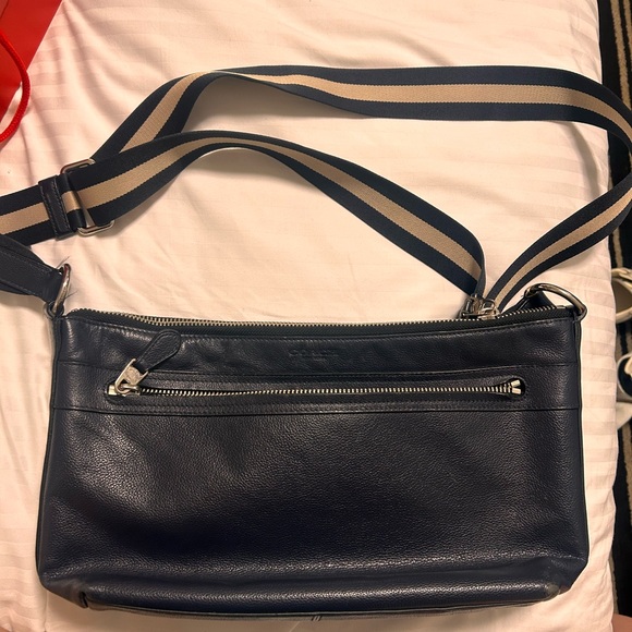 Navy Blue Leather Men's Bag